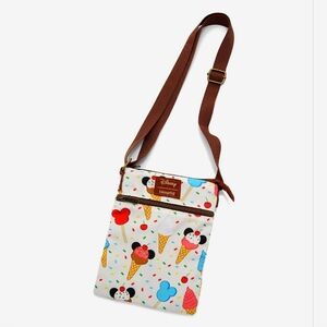 Loungefly Disney Mickey Mouse Ice Cream Passport Crossbody Bag